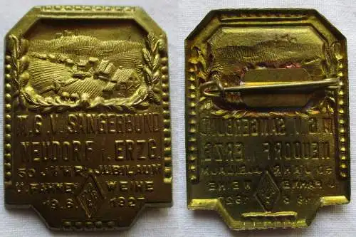 Abzeichen MGV Sängerbund Neudorf im Erzgebirge Fahnenweihe 1927 (122111)