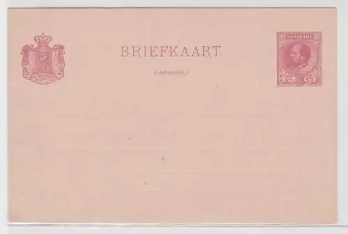 53006 alter Ganzsachen Postkarte Suriname 2 1/2 Cent um 1900