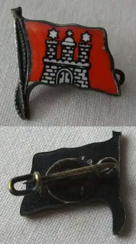 emaillierte Anstecknadel Flagge Fahne Stadtwappen Hansestadt Hamburg (133294)