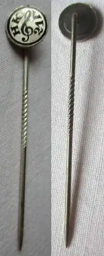 alte emaillierte Anstecknadel HKV 21 mit Notenschlüssel (153149)