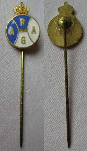 altes emailliertes Abzeichen ARAG Wappen blau weiß mit Krone (153846)
