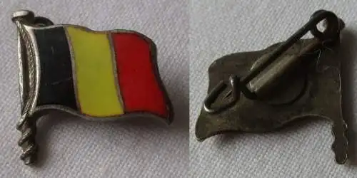 alte emaillierte Firmen Anstecknadel schwarz gelb rot Flagge Belgien (154011)