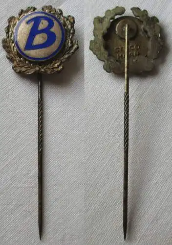 emaillierte Firmen Anstecknadel Ehrennadel B m. Kranz Bentley Flying B? (143727)