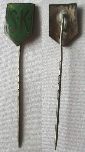 emaillierte Anstecknadel Initialen SK Hersteller W.Walther Dresden (141356)
