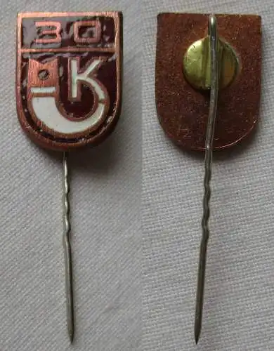 emaillierte Anstecknadel 30 Jahre Wappen gewundener Fisch mit K (151058)