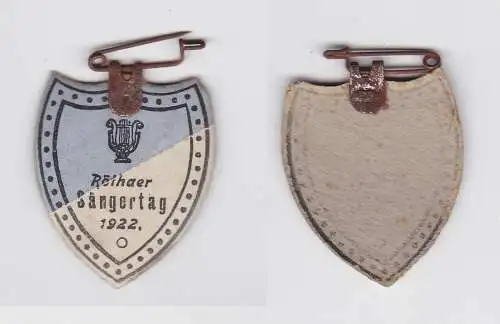 Pappabzeichen Röthaer Sängertag 1922 Männer Gesangsverein (132683)