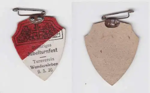 Pappabzeichen 25 jähriges Jubelturnfest Turnverein Wandersleben 1926 (132459)