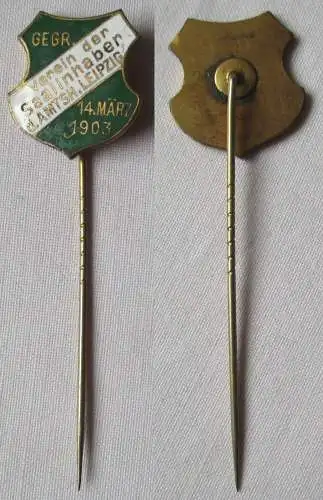 emaillierte Anstecknadel Verein der Saalinhaber d. Amtsh. Leipzig 1903 (107608)
