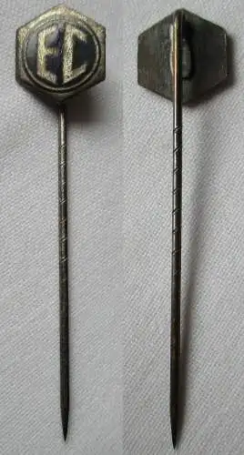 alte emaillierte Firmen Anstecknadel Sechseck EC um 1930 (135037)