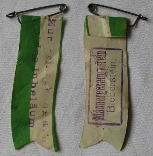altes Abzeichen Erinnerung an d. Männergesangverein Bieberstein um 1920 (104635)