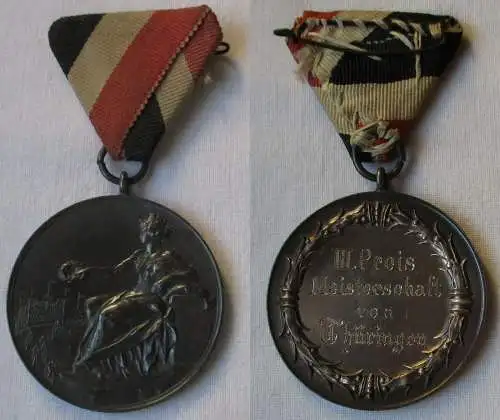 Radsport Silber Medaille 2.Preis Meisterschaft von Thüringen um 1910 (144822)