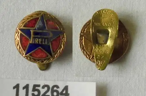 altes emailliertes Abzeichen Pirelli Reifen Firma um 1930  (115264)