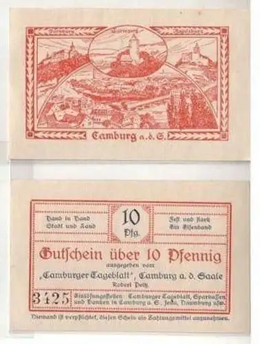 10 Pfennig Banknote Camburger Tageblatt Robert Peitz
