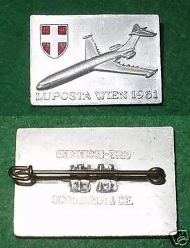 seltenes Abzeichen Flugzeug Luposta Wien 1961