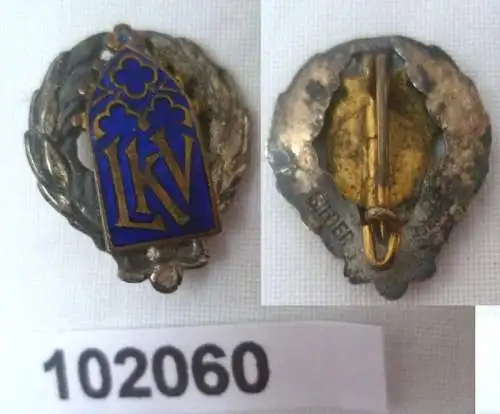 emailliertes kirchliches Abzeichen LKV Silber um 1930
