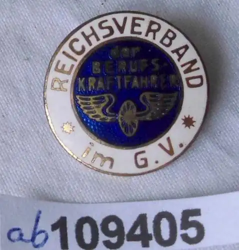 seltenes emaill. Abzeichen Reichsverband der Berufskraftfahrer im G.V. um 1925
