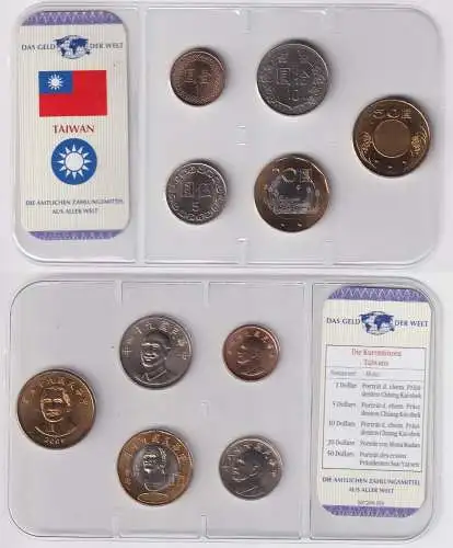 Kursmünzsatz Das Geld der Welt KMS 5 Münzen Taiwan Stgl. im Blister (170341)