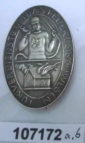 seltenes Feuerwehr-Ehrenzeichen Freistaat Preussen ovale Form Silber (107172)