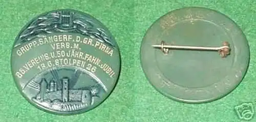 seltenes Abzeichen Gesangsverein Stolpen in Sa. 1926