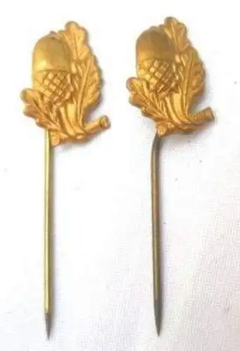 2 alte Schützen Anstecknadeln goldene Eichel um 1930