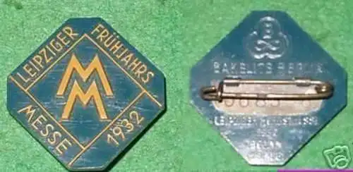Abzeichen Leipziger Frühjahrs Messe 1932 Bakelite