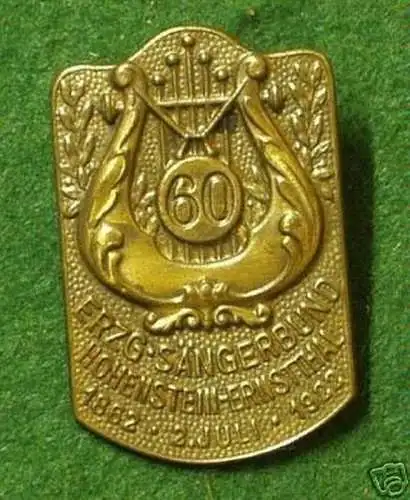 altes Abzeichen Sängerbund Hohenstein Ernstthal 1922
