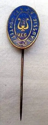 emaillierte Anstecknadel Portitz Plaussig um 1920