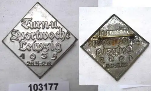 Blech Abzeichen Turn- und Sportwoche Leipzig 1935