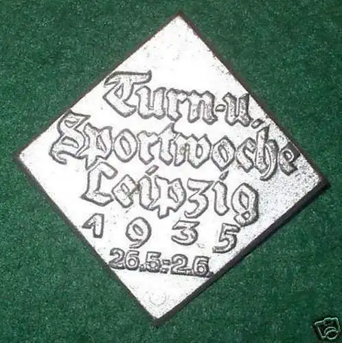 altes Abzeichen Leipziger Sportwoche 1935