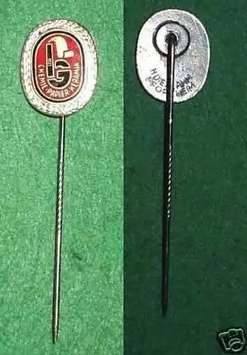 rares Abzeichen IG Cehmie Papier Keramik um 1930