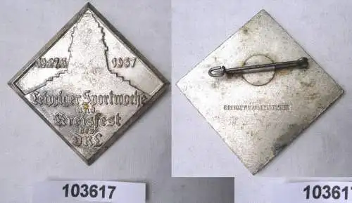 seltenes Abzeichen Leipziger Sportwoche und Kreisfest des DRL 1937