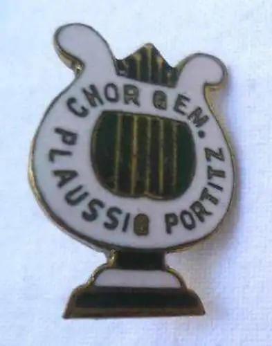 emaillierte Anstecknadel Chor Plaussig Portitz um 1920