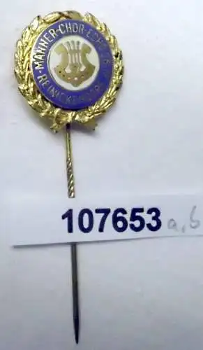 alte emaillierte Anstecknadel Männerchor Echo 08 Reinickendorf mit Goldkranz