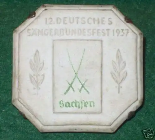 Abzeichen 12. Dt. Sänger Bundesfest Sachsen 1937