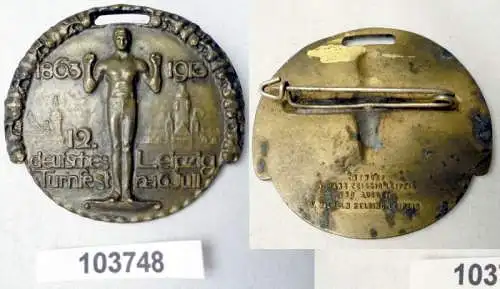 altes Abzeichen 12. Deutsches Turnfest Leipzig 1913