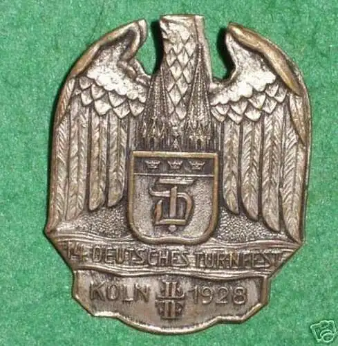 massives Abzeichen 14. deutsches Turnfest Köln 1928