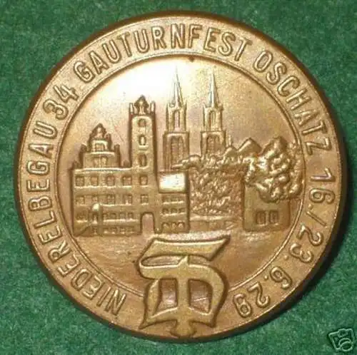 schönes Abzeichen Gauturnfest Oschatz Sachsen 1929