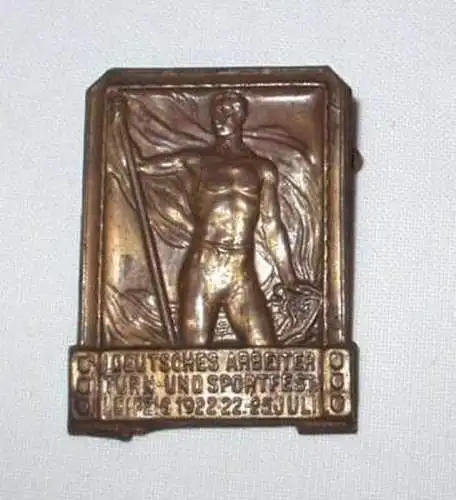 rares Abzeichen Deutsch. Arbeiter Turnfest Leipzig 1922