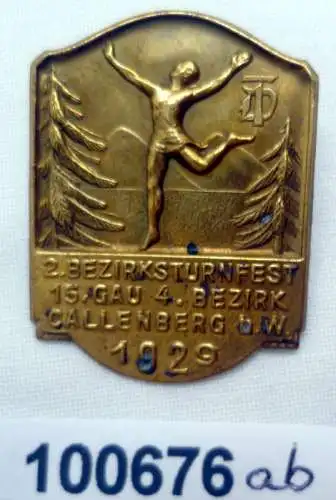 seltenes Blech Abzeichen Bezirksturnfest Callenberg b.W. 1929