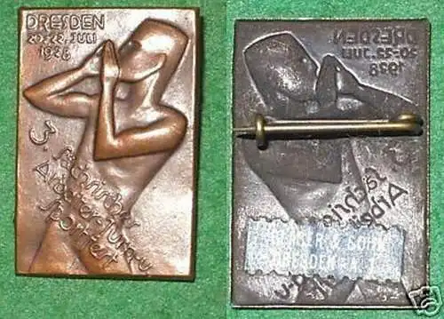 Sport Abzeichen 3. sächs. Arbeiter Turnfest Dresden 1928