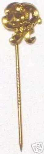 goldfarbene Anstecknadel mit Initialen BDH um 1930