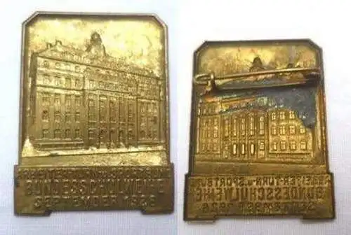 seltenes Blechabzeichen Leipzig Bundesschulweihe 1926