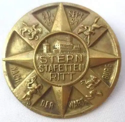 Blech Abzeichen Stern Stafettenritt nach der Wartburg 1931