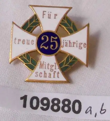 emailliertes Abzeichen für treue 25 jährige Mitgliedschaft um 1930 (109880)