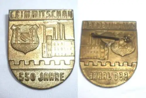 altes Blech Abzeichen 550 Jahre Crimmitschau