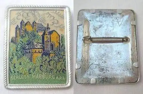 seltenes gesticktes Blech Abzeichen Schloss Marburg an der Lahn um 1930