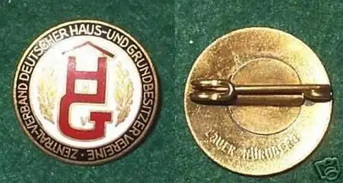 emailliertes Abzeichen Hausbesitzer Verein um 1930