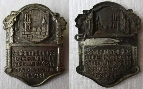 Abzeichen 75jähr. Gründungsfeier sächs. Militärverein Radeburg 1925 (168349)