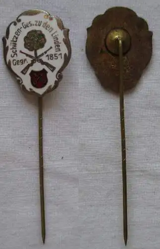 emaillierte Anstecknadel Schützen-Gesellschaft zu den Linden gegr. 1851 (112230)