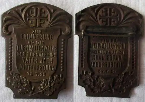 Abzeichen Turnhallenweihe des Turnvereins Vater Jahn Mittelfrohna 1925 (169626)